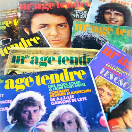 Mlle Age Tendre - LOT X8 Revues - 1971 - Vintage Rare Podium Salut les copains