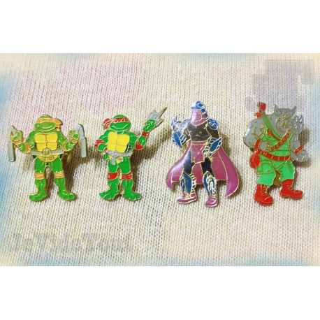 Tortue Ninja - Pin's - LOT X4 - Vintage - Rare - TMNT - 80's 90's
